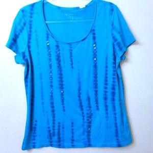 Chico's Glisten Tie Dye Top 8 (Chico's 1)  Maui Blue